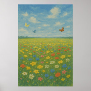 Printemps 5 Le pré s'éveille, impression saisonniè