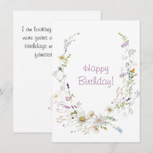 Printemps aquarelle Fleurs sauvages heureux annive