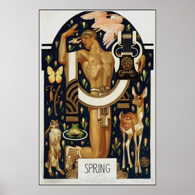 PRINTEMPS Art Déco - Apollo et Animaux (Devant)
