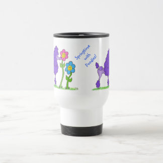Printemps avec la tasse de caniches