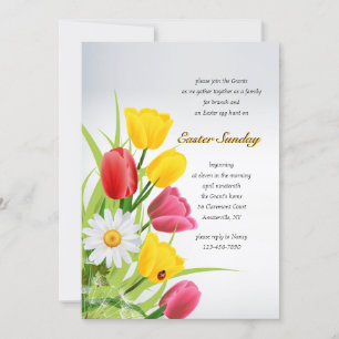 Printemps fleurit Invitation de Pâques