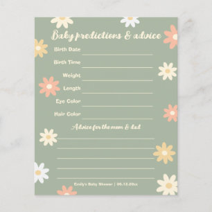 Printemps Fleurs d'été Baby shower Guesser Jeu