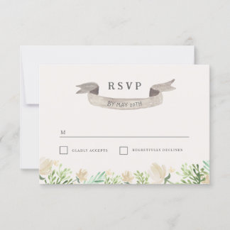 Printemps Floral Crest Wedding RSVP