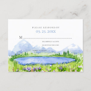 Printemps Lakeside Mountain Meadow Wedding RSVP ©
