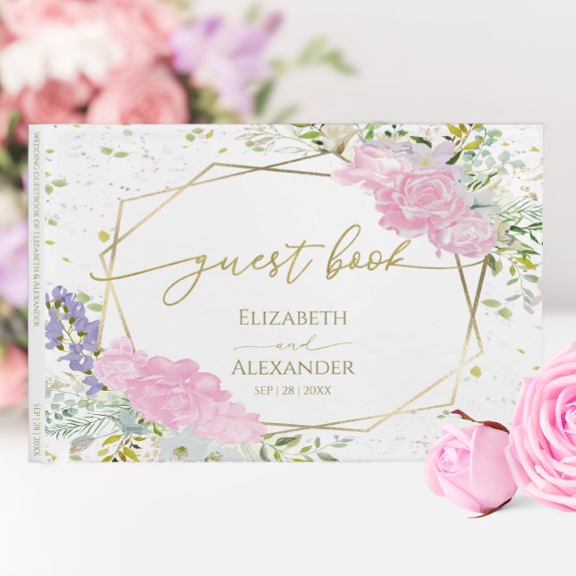 Printemps Mariage Livre d'invité Pastel Fleur sauv (Créateur téléchargé)