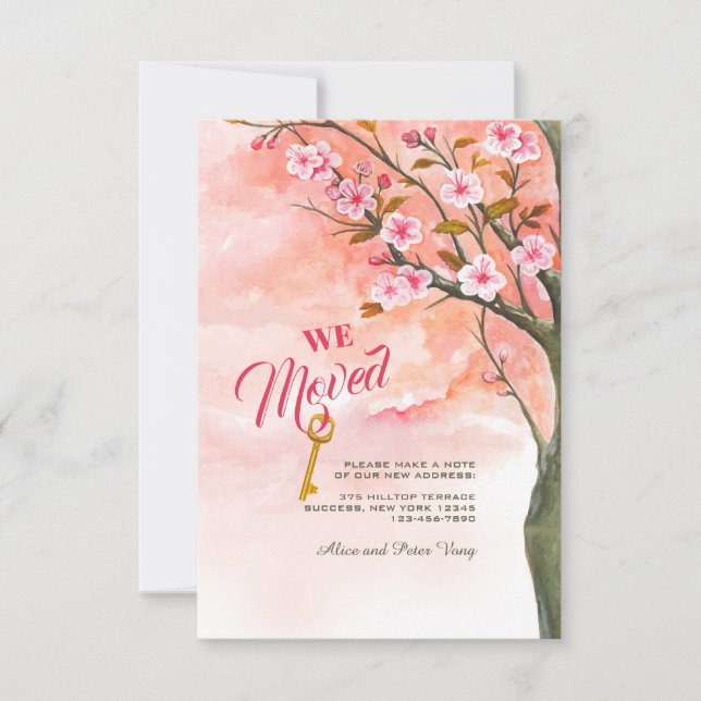 Printemps Nous Avons Déménagé Faire-part (Devant)