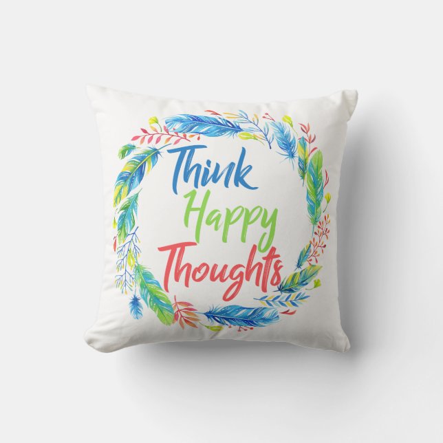 Printemps pense heureux pensées coussin de motivat (Recto)