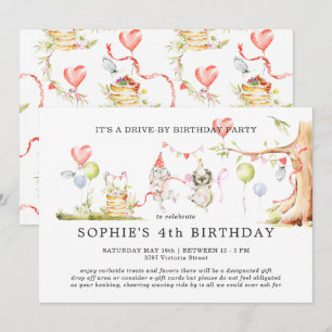 Printemps Woodland   Invitation d'anniversaire de 
