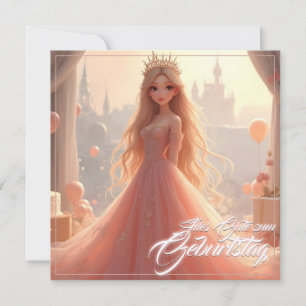 Prinzessin Geburtstagskarte à Rosa