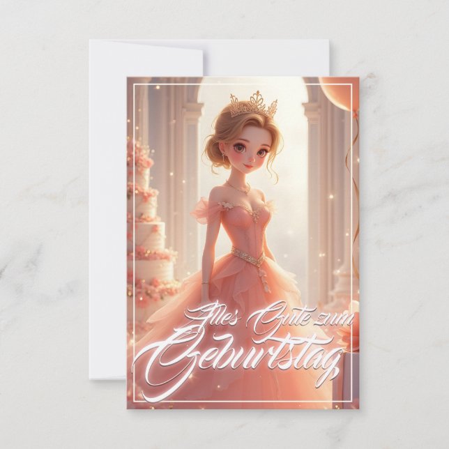 Prinzessin zum Geburtstag im rosa Traumkleid (Devant)