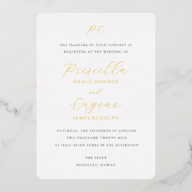 Priscilla Classic Faire-part de mariage (Recto)