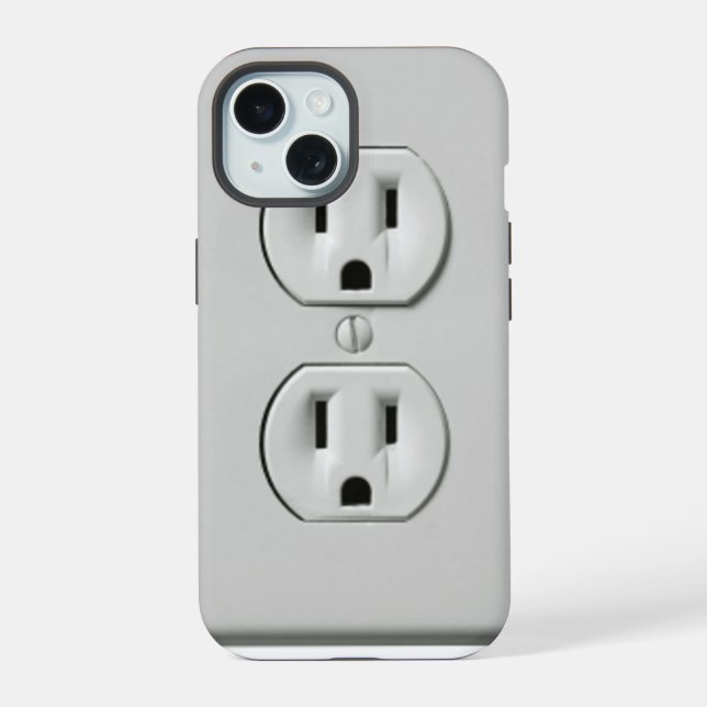 Prise électrique - iPhone 15 Coque (Verso)