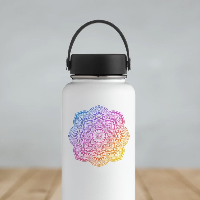 Prism Flower Mandala Custom-Cut Vinyl Sticker (Créateur téléchargé)