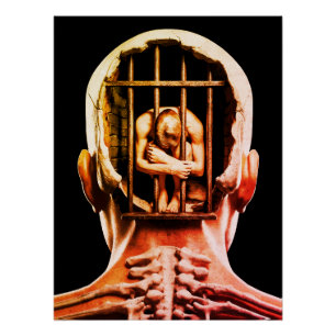 Prison de l'Esprit – Art Mural Conceptuel Surréal