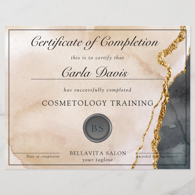 Prix Aquarelle Rose Black Gold Marbre (Devant)