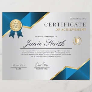 Prix Blue Gold du certificat de réussite