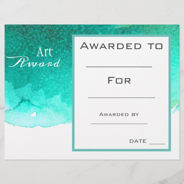 Prix d'art de classe peinture éclaboussure d'aquar (Devant)