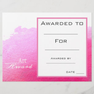 Prix d'art de classe peinture rose éclat d'aquarel