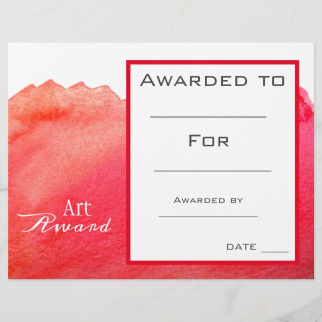 Prix d'art de classe peinture rouge éclaboussure d (Devant)