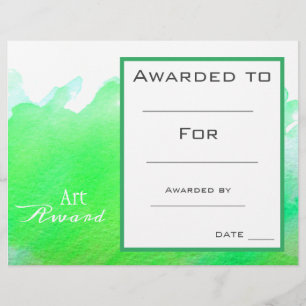 Prix d'art de classe peinture verte éclaboussure d