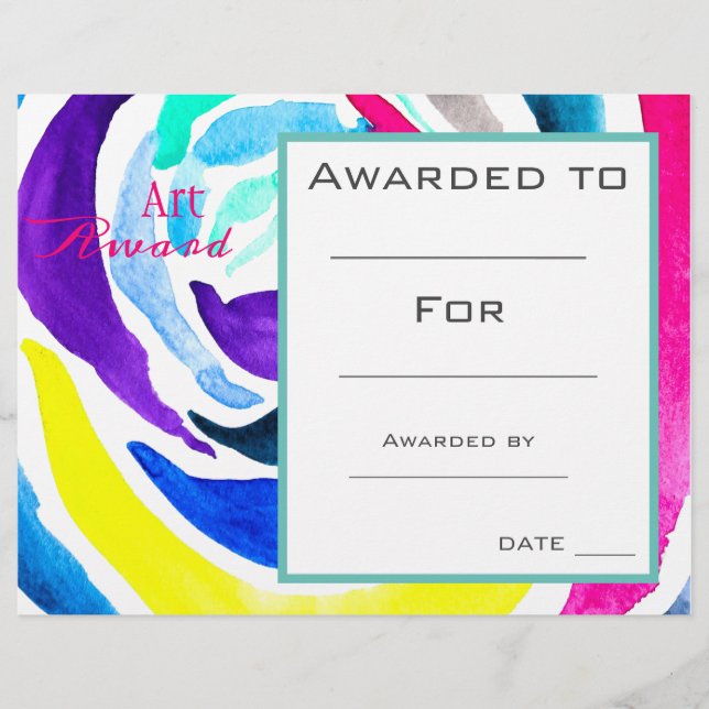 Prix d'art de la classe peinture aquarelle (Devant)