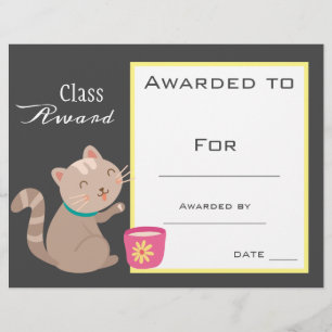Prix de classe Certificat pour enfants chats migno