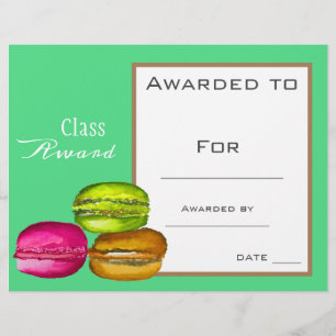 Prix de classe certificat pour enfants macaron mig