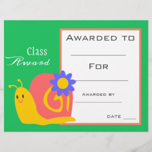Prix de classe certificat pour enfants mignons en 