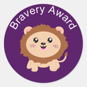 Prix de la bravoure du lion mignon - Sticker pour 