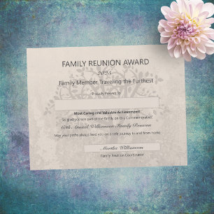 Prix de la réunion de famille parcouru plus loin