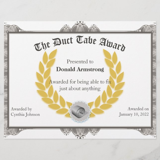 Prix de l'employé amusant - Bande couchée (Devant)