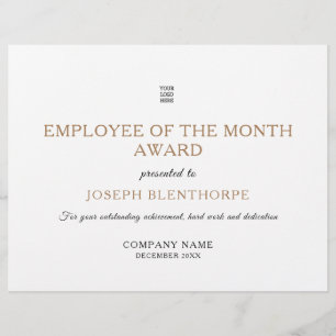 Prix de l'employé du mois de la typographie simpli