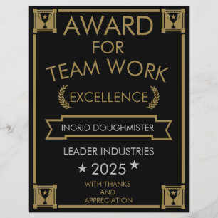 Prix de travail de l'équipe d'entreprise