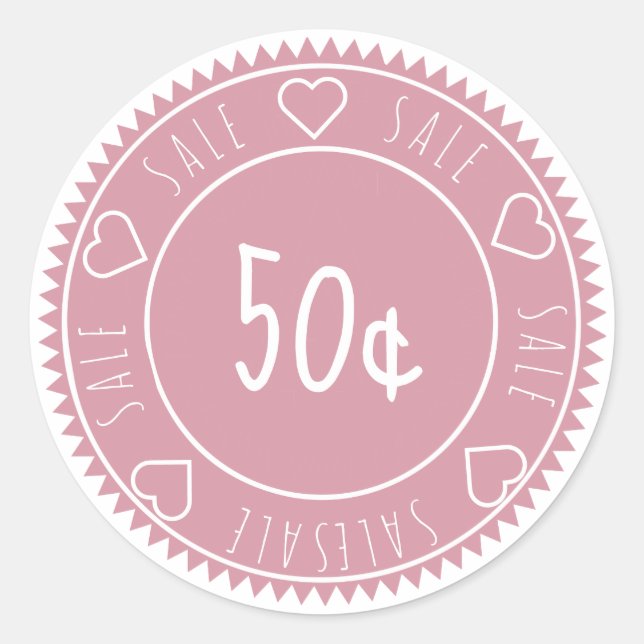 Prix de vente rose personnalisé Sticker rond class (Devant)