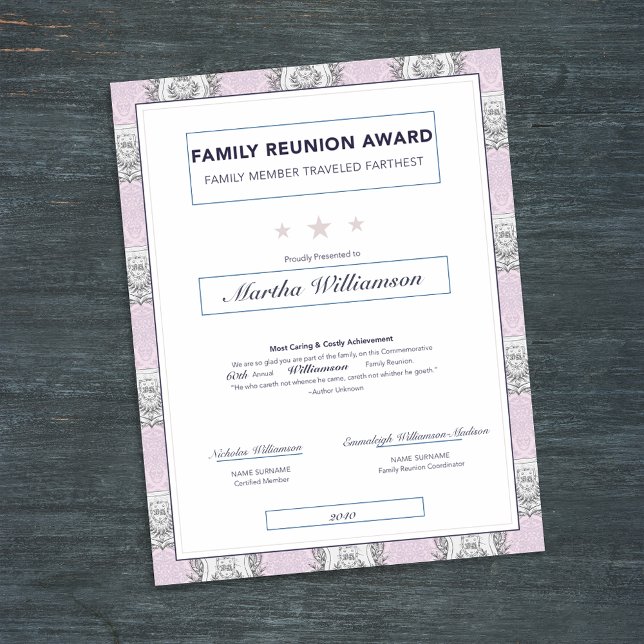 Prix de voyage Famille Réunion Crest rose (Créateur téléchargé)