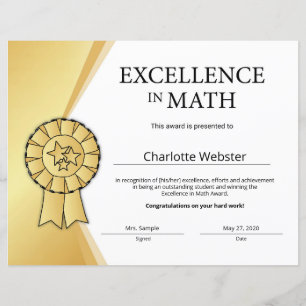 Prix d'excellence en mathématiques
