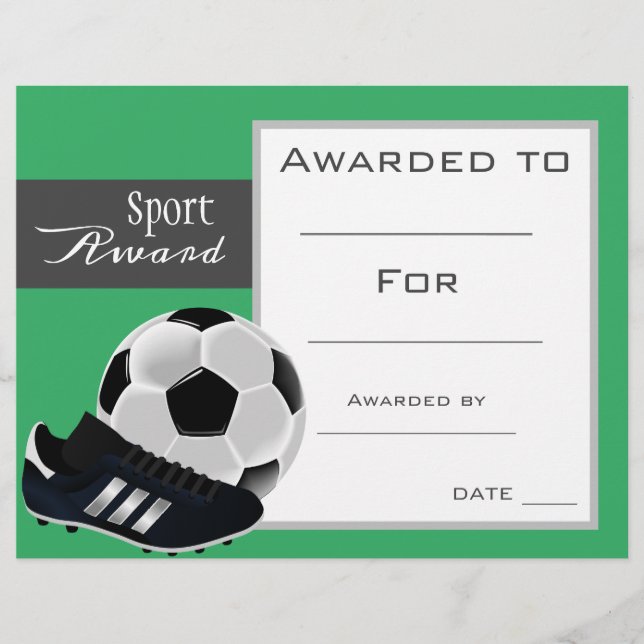 Prix du certificat de football sport (Devant)