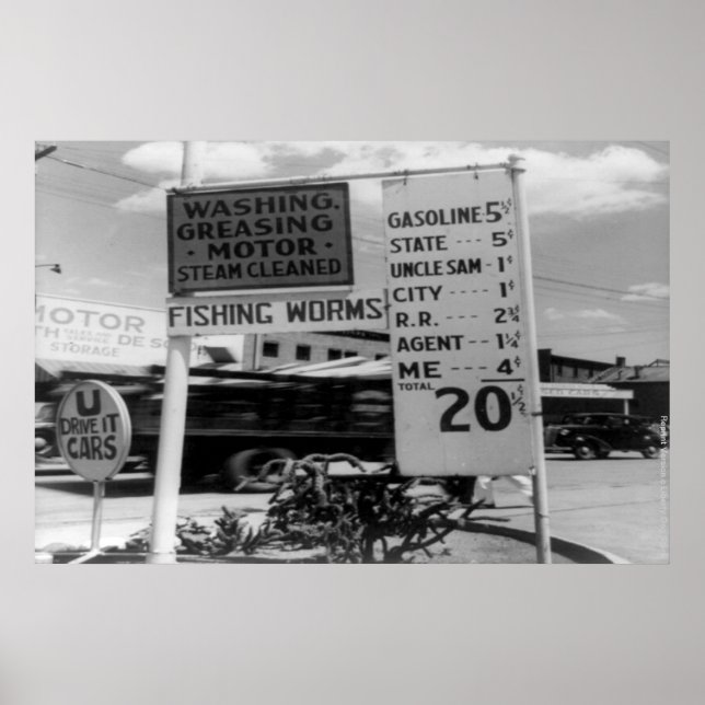 PRIX DU GAZ AFFICHES & REPRINTES DE CANVAS - ART (Devant)