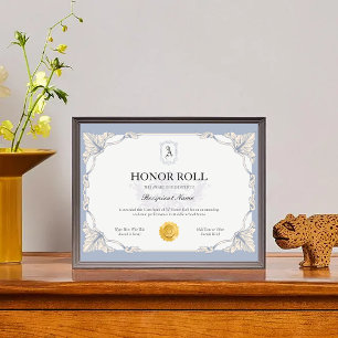 Prix du Modèle de certificat d'honneur bleu modifi