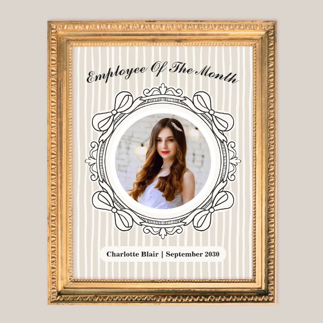 Prix du mois de l'employé cadre en ivoire (Ivory Bow Frame Employee of the Month Award)