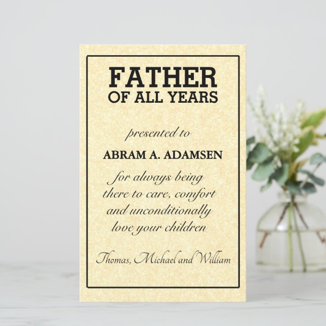 Prix du Père de toutes les années (Debout devant)