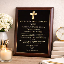 Prix élégant or et noir pour membre d'église