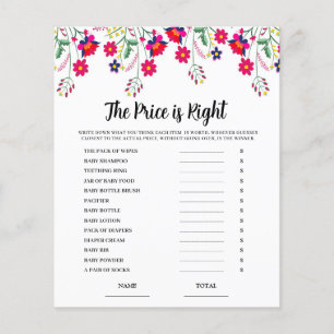 Prix Floral Mexicain est droit Baby Game Card