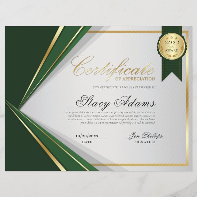 Prix Green & Gold Professional (Devant)