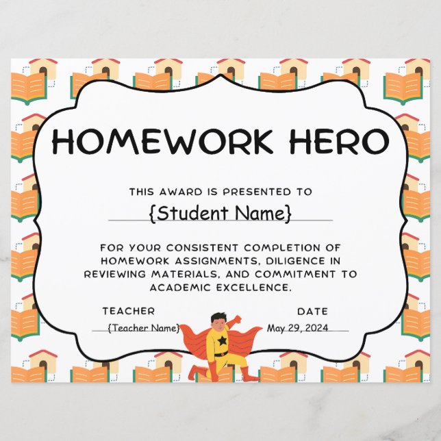 Prix Homework Hero de reconnaissance étudiante (Devant)