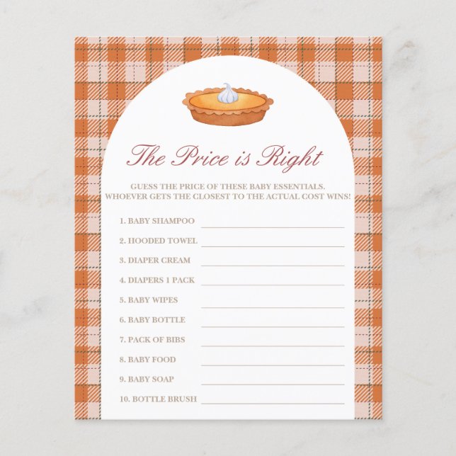 Prix juste Cutie Baby shower à tarte jeu (Devant)