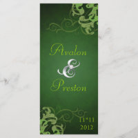 Prix Nobel Lime Scroll Programme de mariage vert
