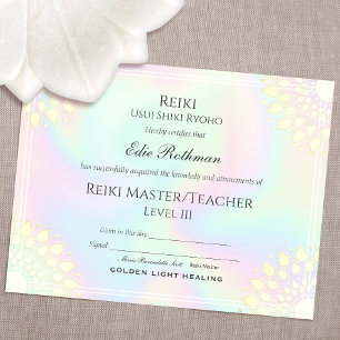 Prix Reiki Yoga du certificat d'achèvement