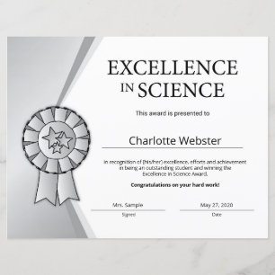 Prix Silver Excellence en Science