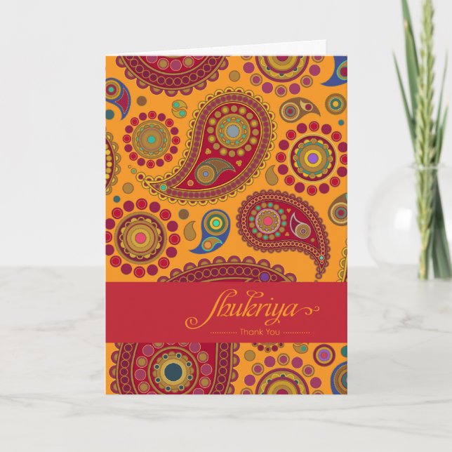Priya - Carte de remerciements d'impression Paisle (Devant)